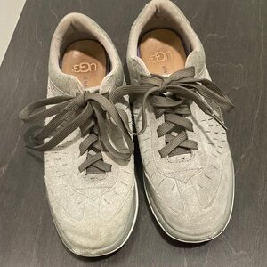 UGG Light Gray Suede Lace-Up Sneakers